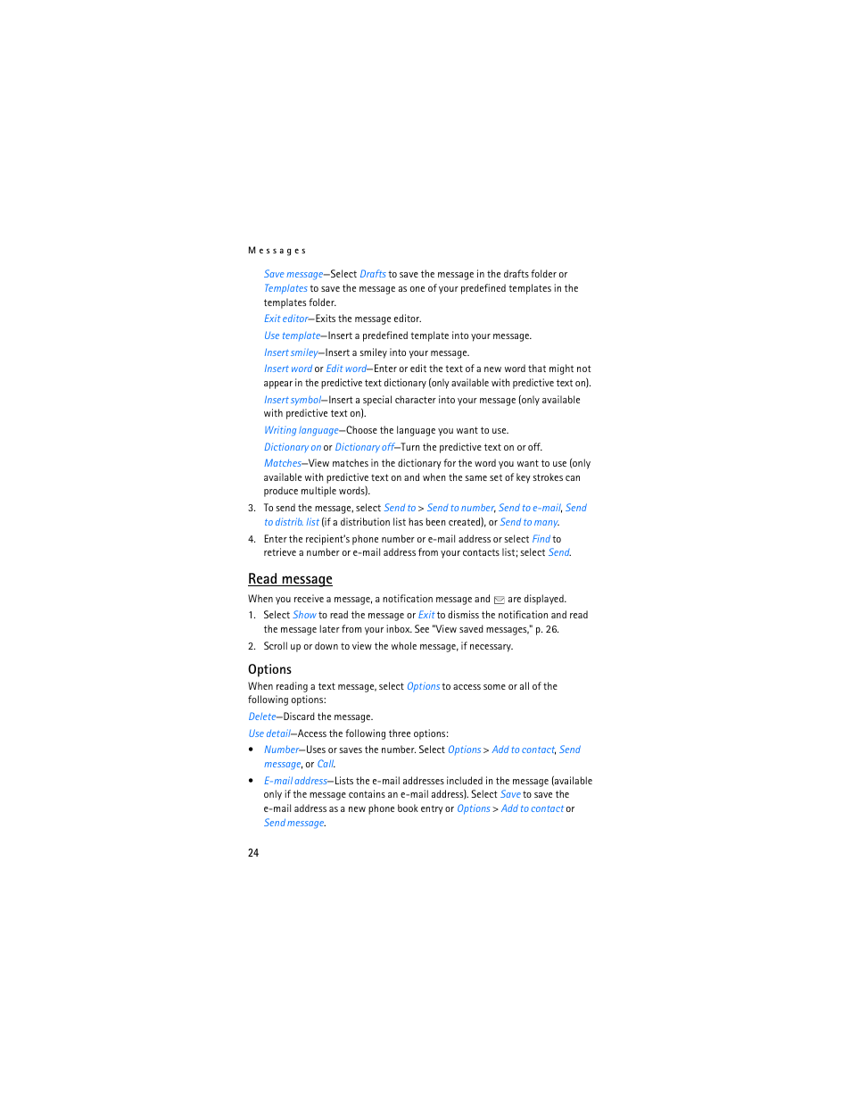 Read message | Nokia 6155i User Manual | Page 25 / 209