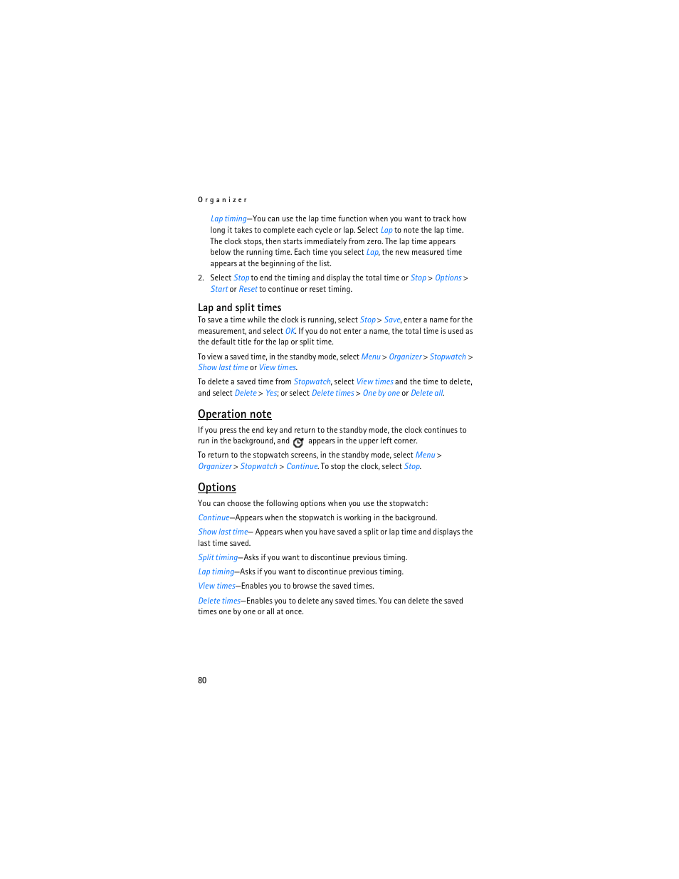 Options | Nokia 6155i User Manual | Page 81 / 209
