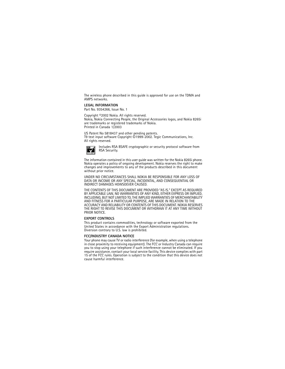 Nokia 8265i User Manual | Page 3 / 145