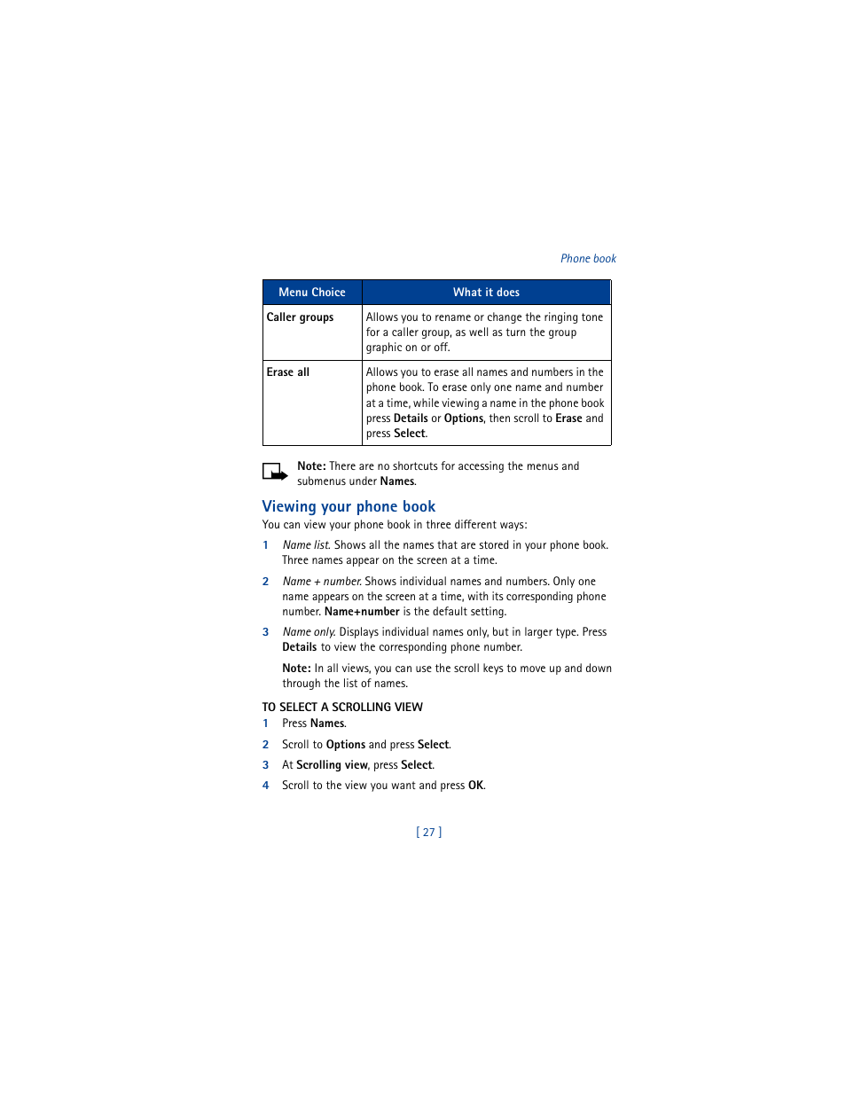 Viewing your phone book | Nokia 8265i User Manual | Page 34 / 145
