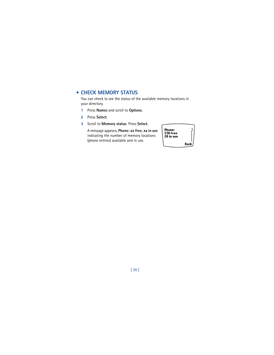 Check memory status | Nokia 8265i User Manual | Page 37 / 145