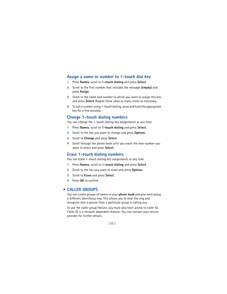 Caller groups | Nokia 8265i User Manual | Page 63 / 145