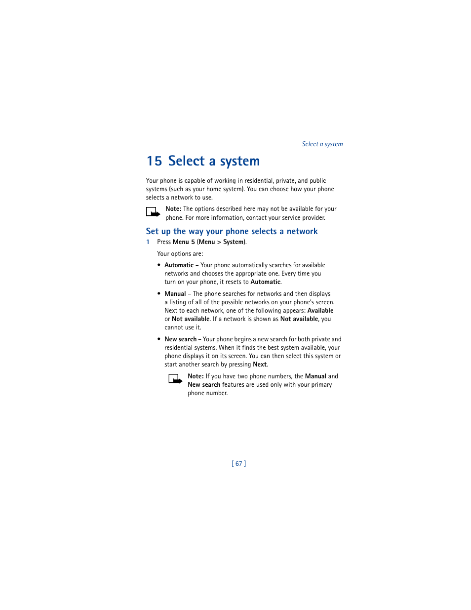 15 select a system | Nokia 8265i User Manual | Page 74 / 145