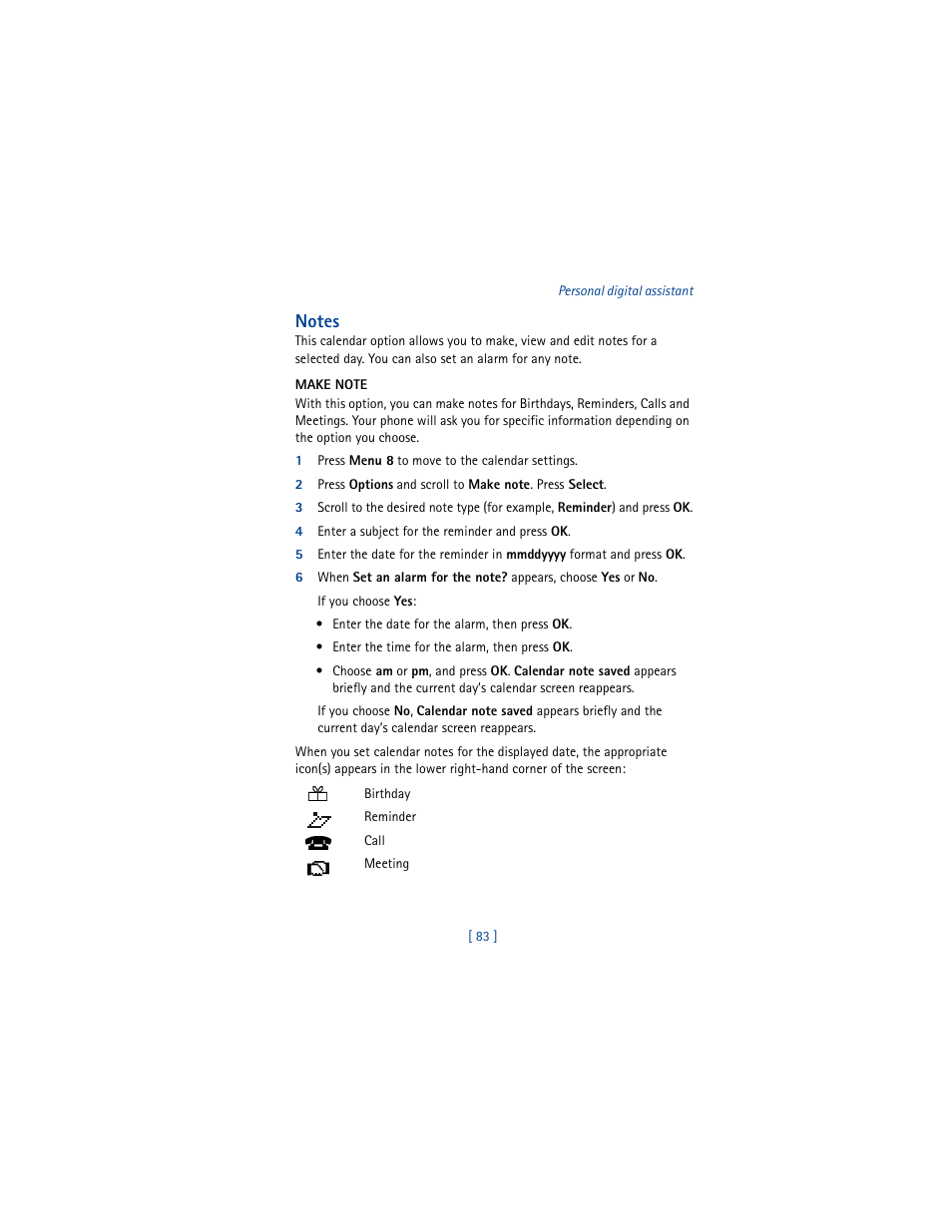Nokia 8265i User Manual | Page 90 / 145
