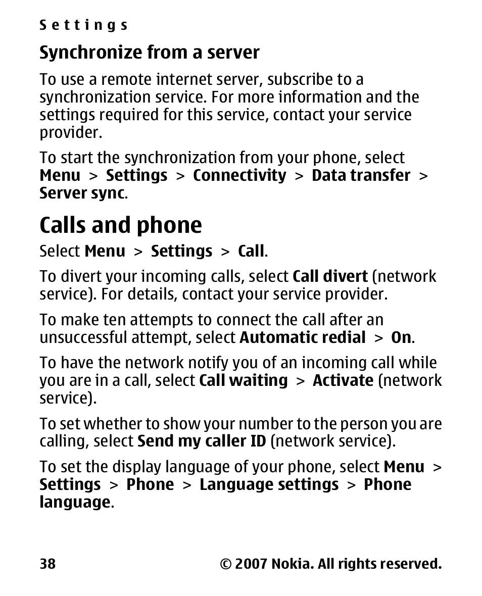 Calls and phone | Nokia 2600 Classic User Manual | Page 38 / 65