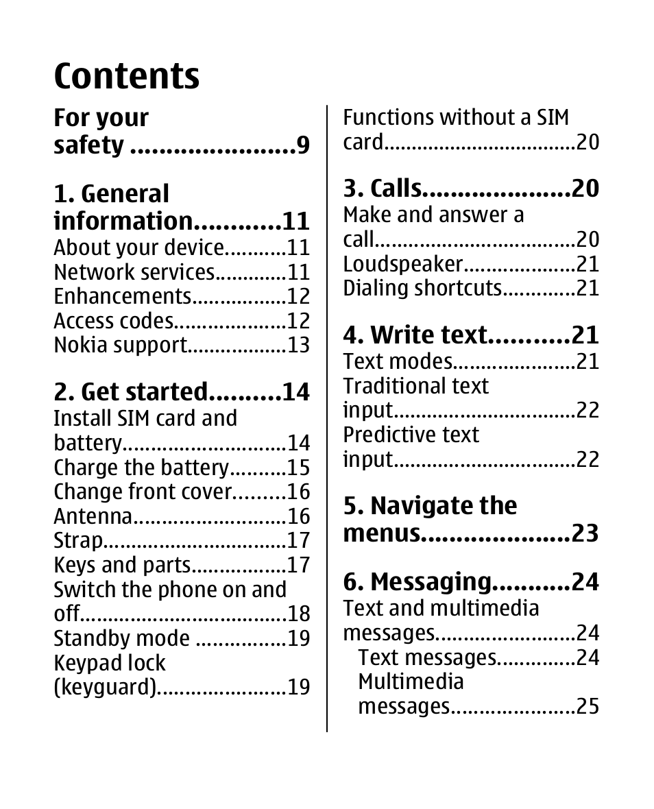 Nokia 2600 Classic User Manual | Page 6 / 65