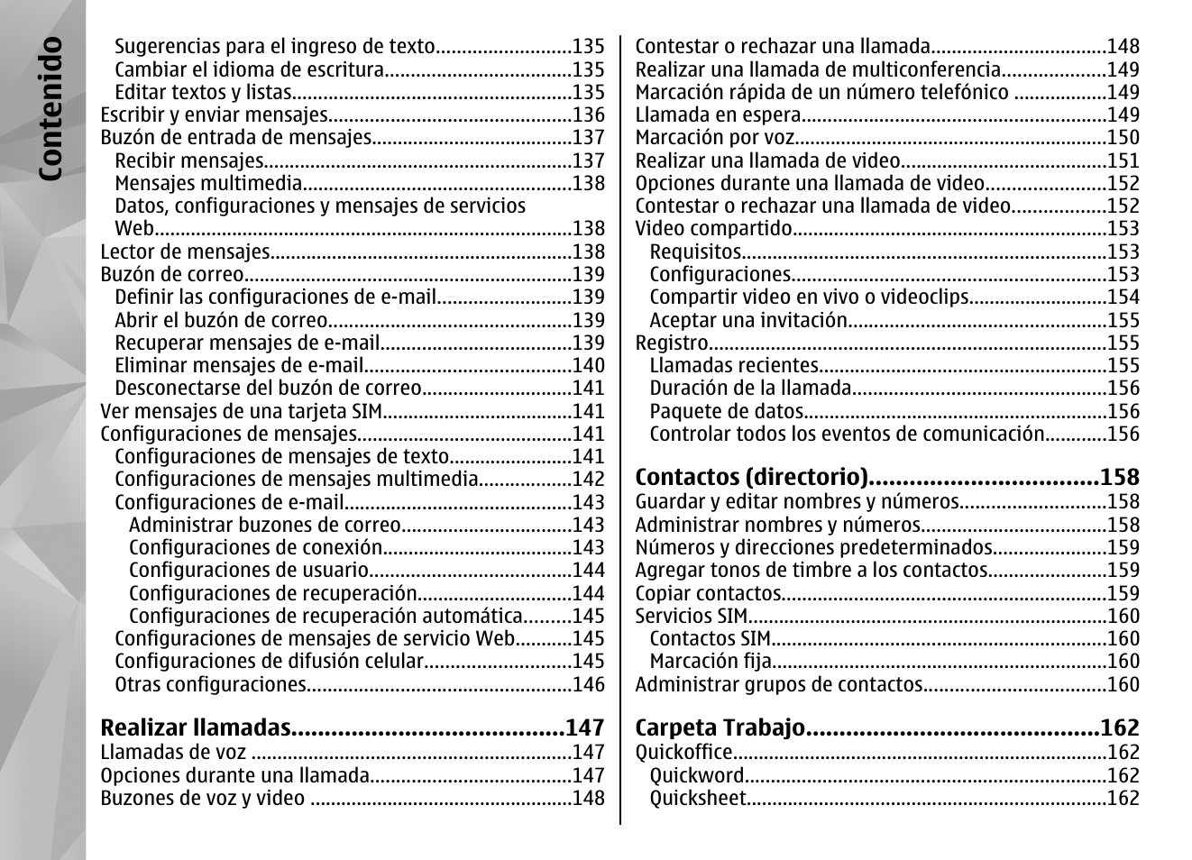 Co nte nido | Nokia N96 User Manual | Page 195 / 396