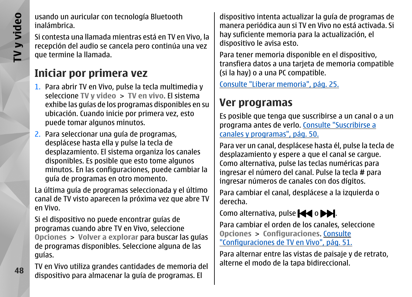 Iniciar por primera vez, Ver programas, Tv y video | Nokia N96 User Manual | Page 235 / 396