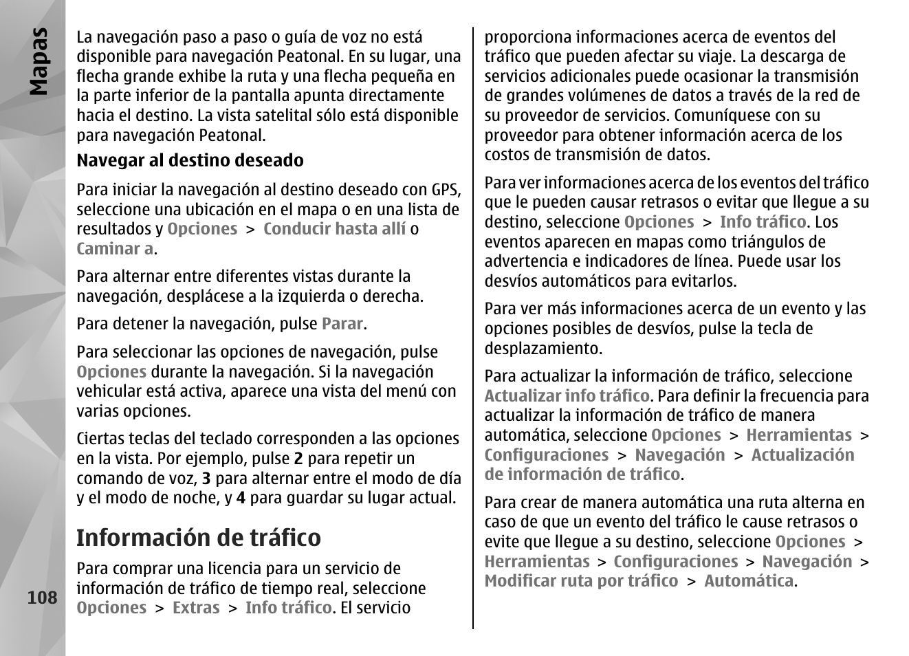 Información de tráfico, Mapas | Nokia N96 User Manual | Page 295 / 396