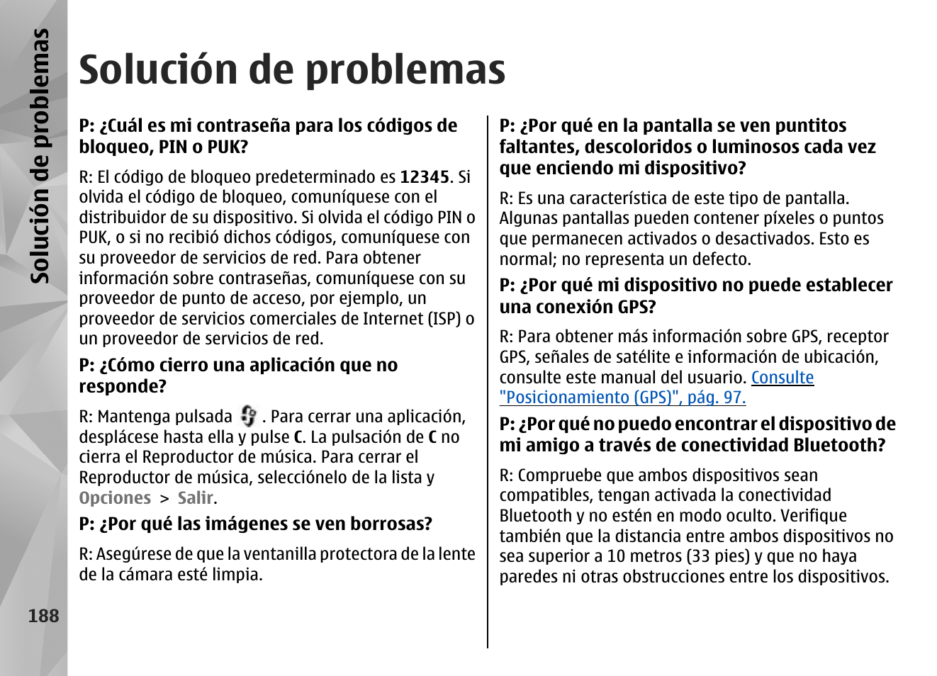 Solución de problemas | Nokia N96 User Manual | Page 375 / 396