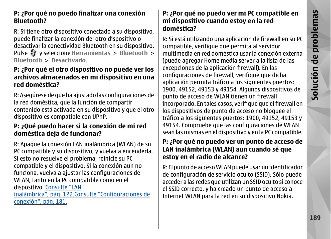 Solución de problemas | Nokia N96 User Manual | Page 376 / 396