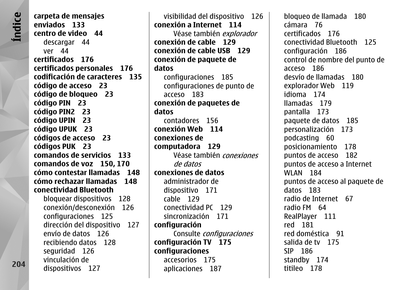 Índice | Nokia N96 User Manual | Page 391 / 396