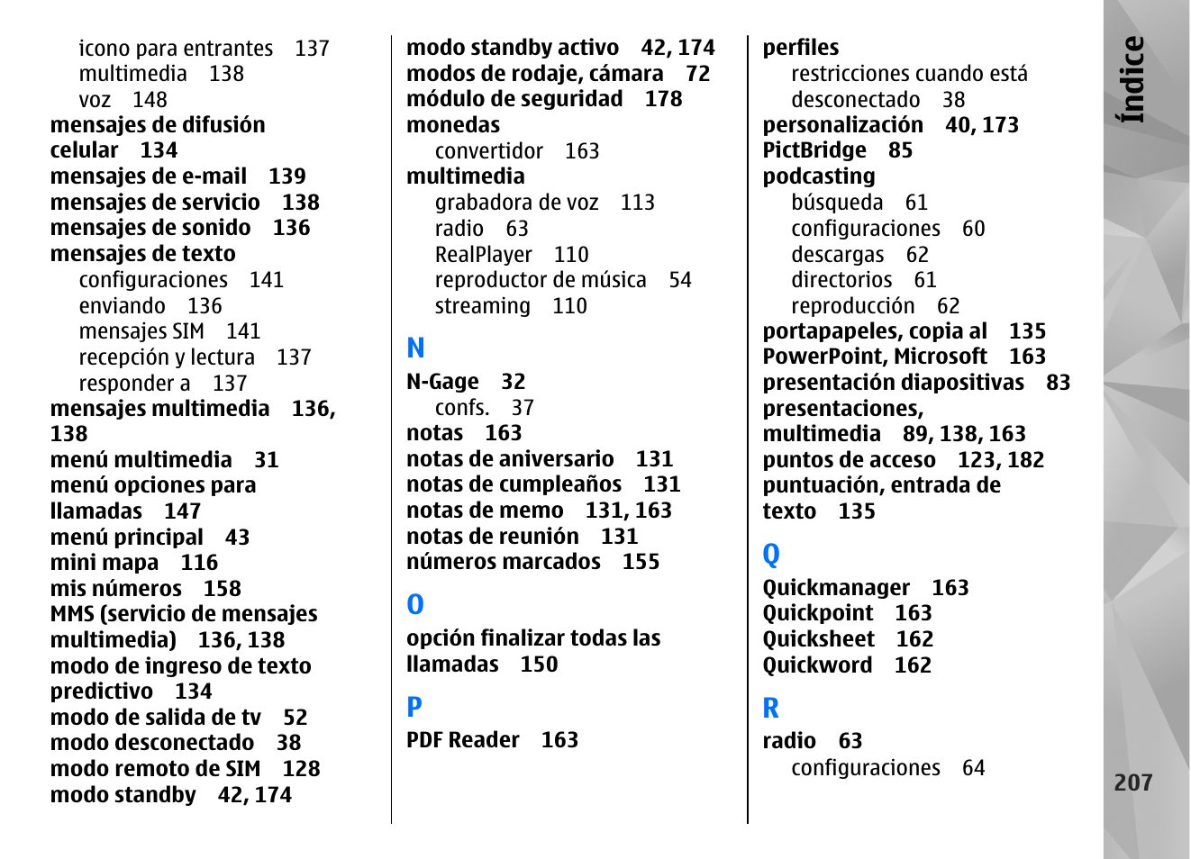 Índice | Nokia N96 User Manual | Page 394 / 396