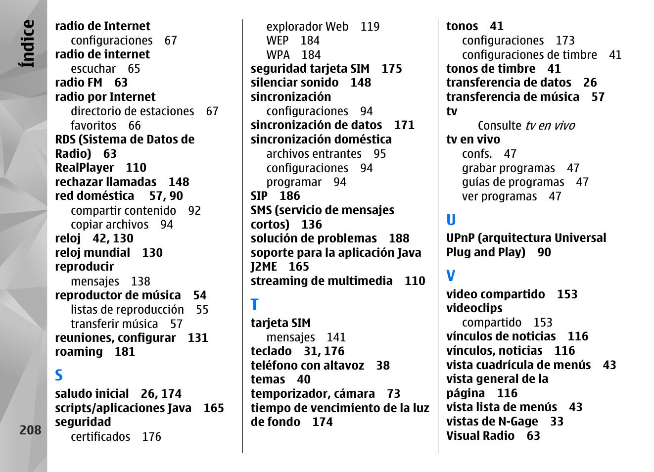 Índice | Nokia N96 User Manual | Page 395 / 396