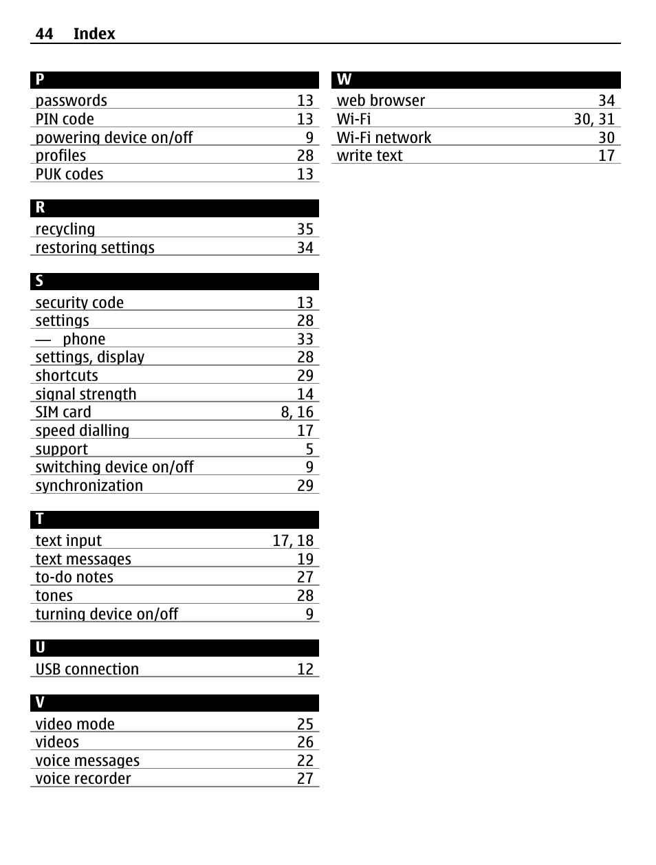 Nokia C3-00 User Manual | Page 44 / 44