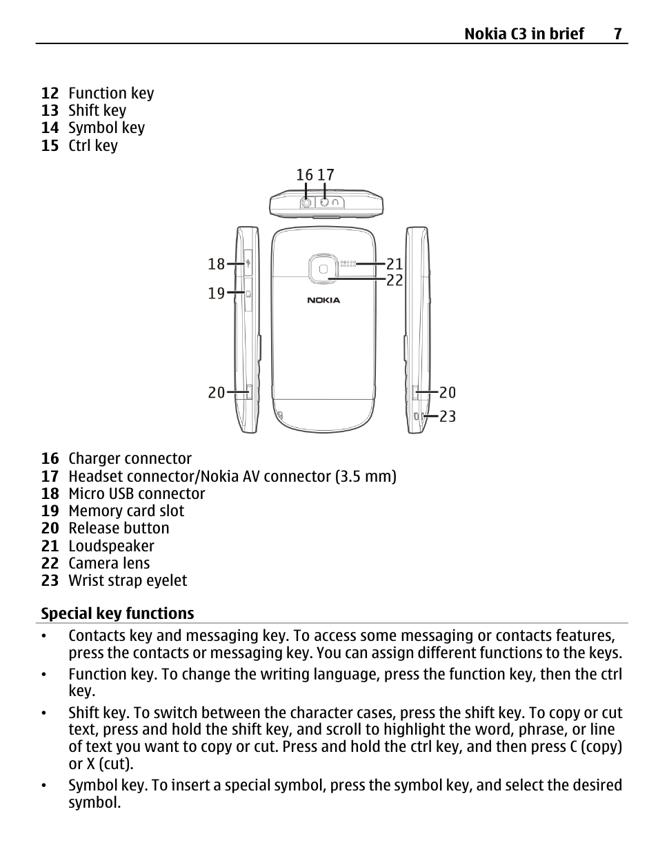 Nokia C3-00 User Manual | Page 7 / 44