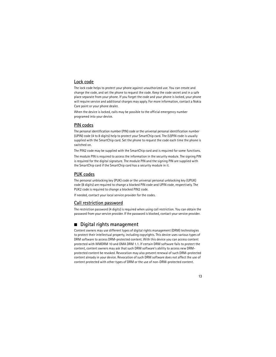 Digital rights management | Nokia 6650 Fold User Manual | Page 14 / 65