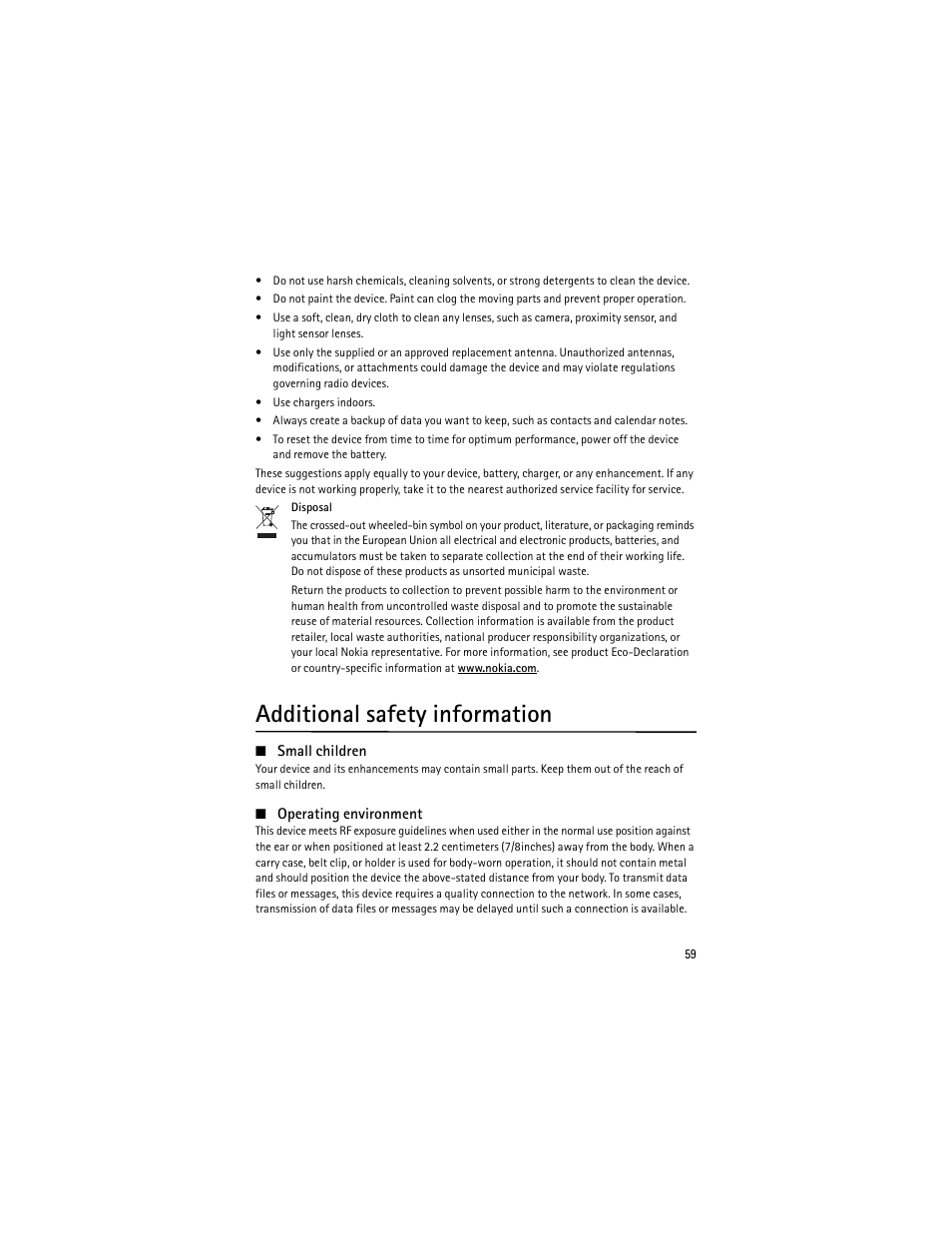 Additional safety information | Nokia 6650 Fold User Manual | Page 60 / 65