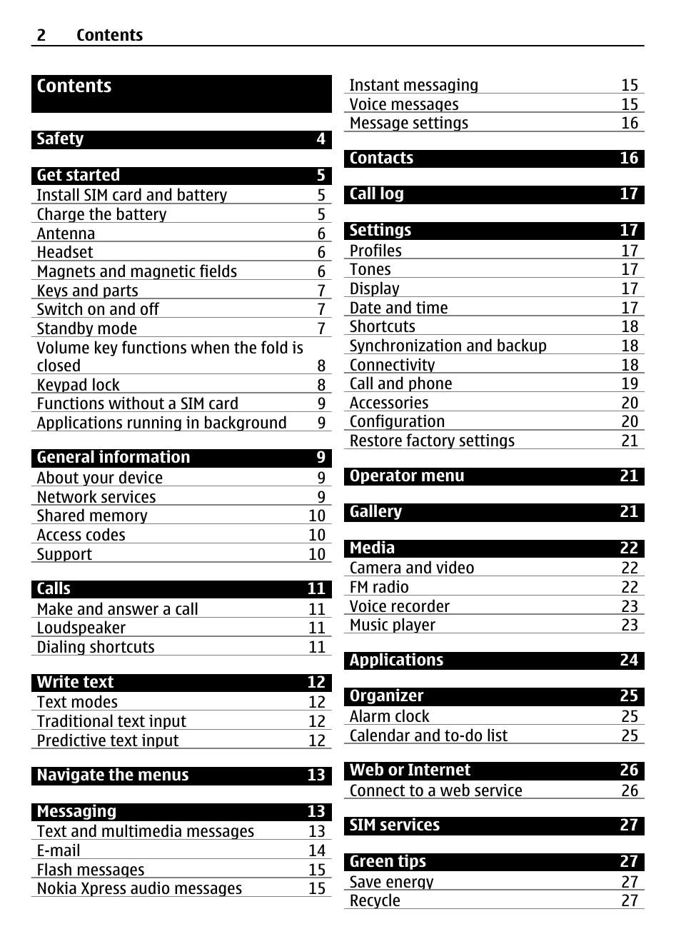 Nokia 2720 User Manual | Page 2 / 35