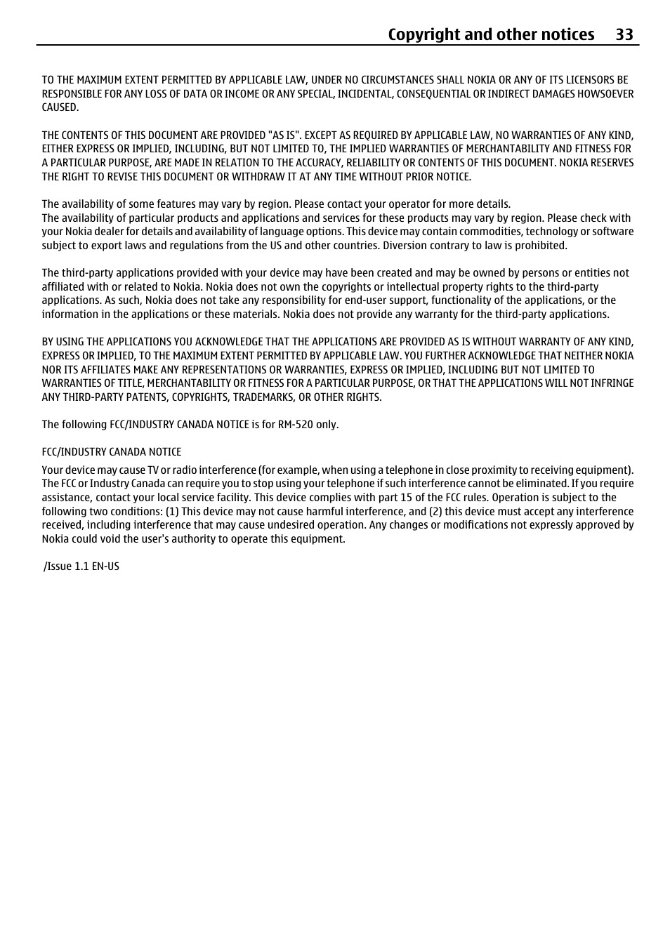 Copyright and other notices 33 | Nokia 2720 User Manual | Page 33 / 35