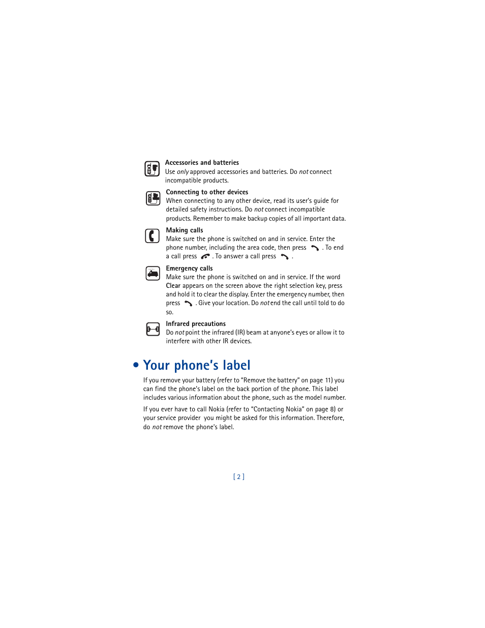 Your phone’s label | Nokia 8290 User Manual | Page 11 / 141