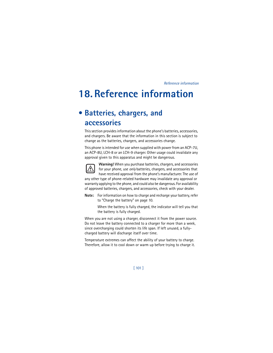 Reference information, Batteries, chargers, and accessories | Nokia 8290 User Manual | Page 110 / 141