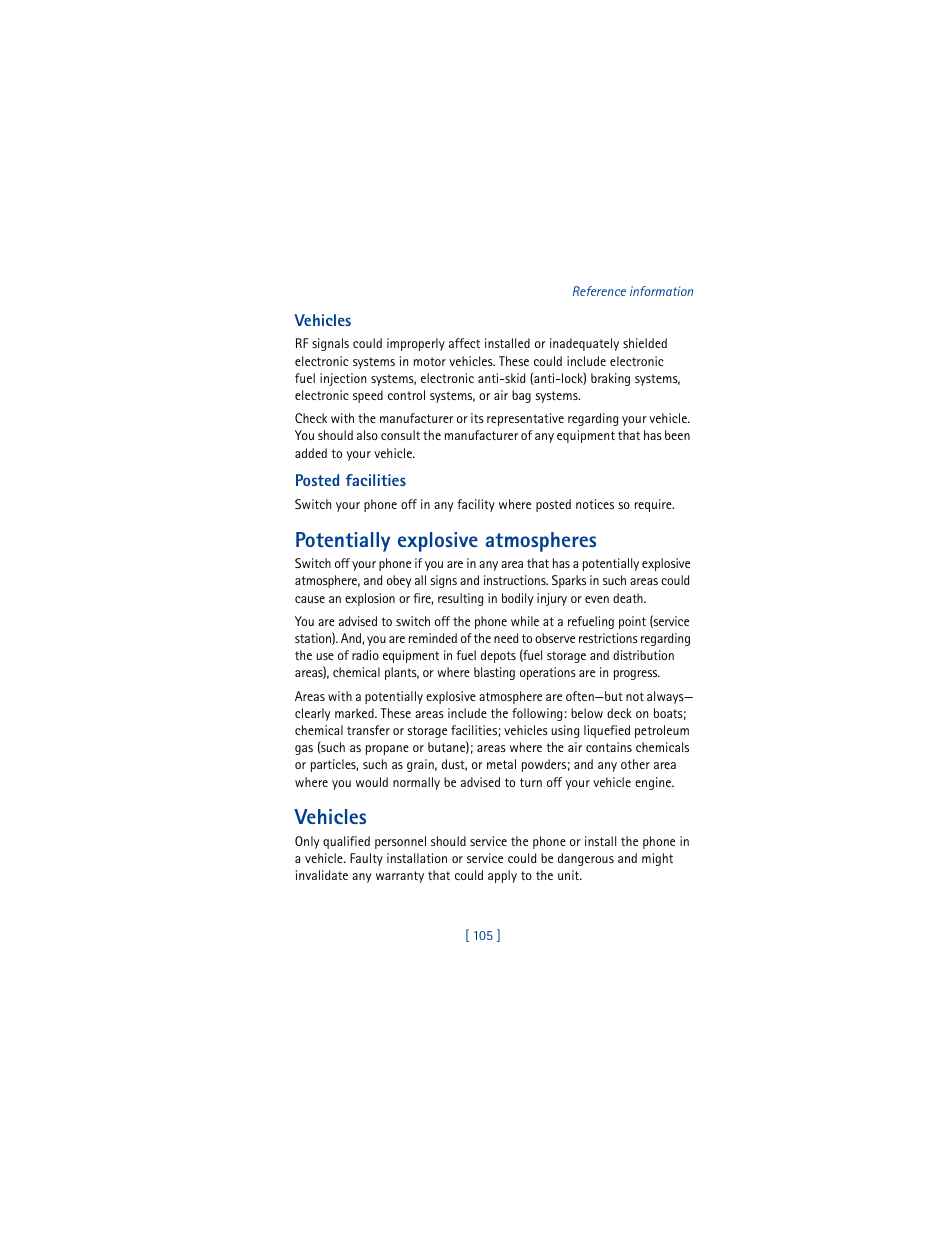 Potentially explosive atmospheres, Vehicles | Nokia 8290 User Manual | Page 114 / 141