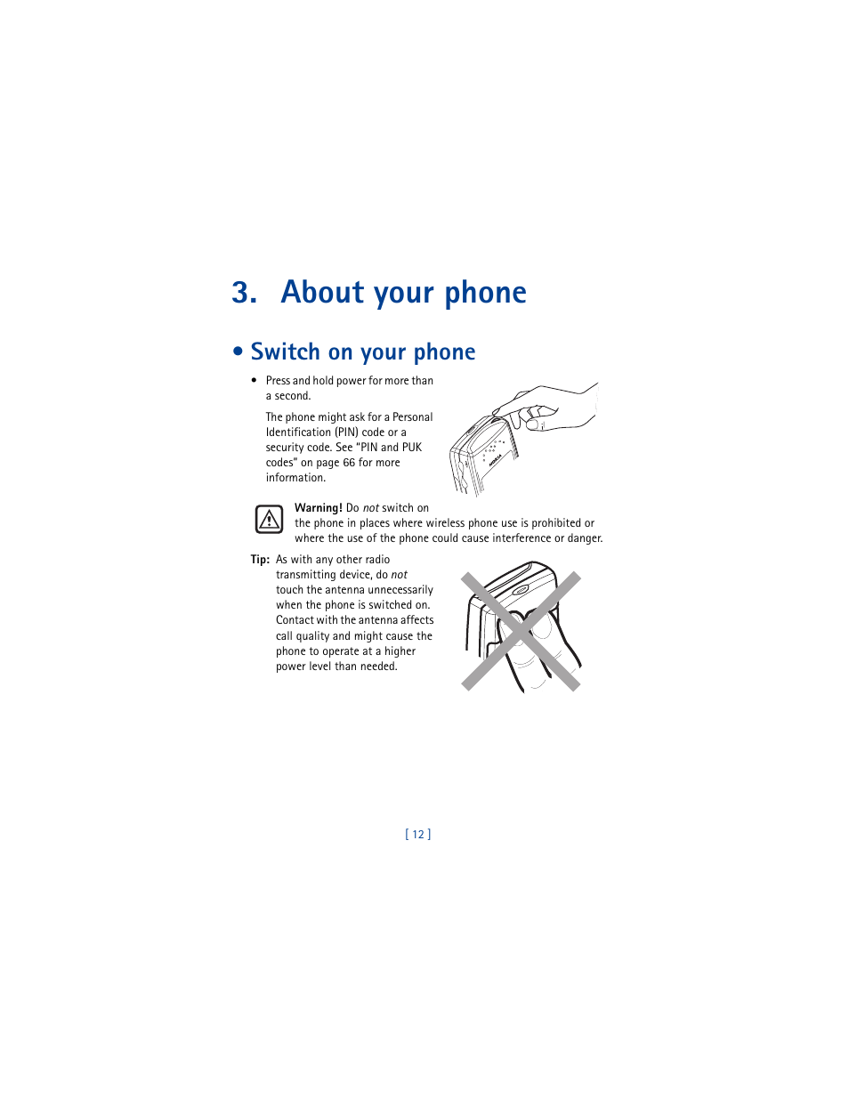 About your phone, Switch on your phone | Nokia 8290 User Manual | Page 21 / 141