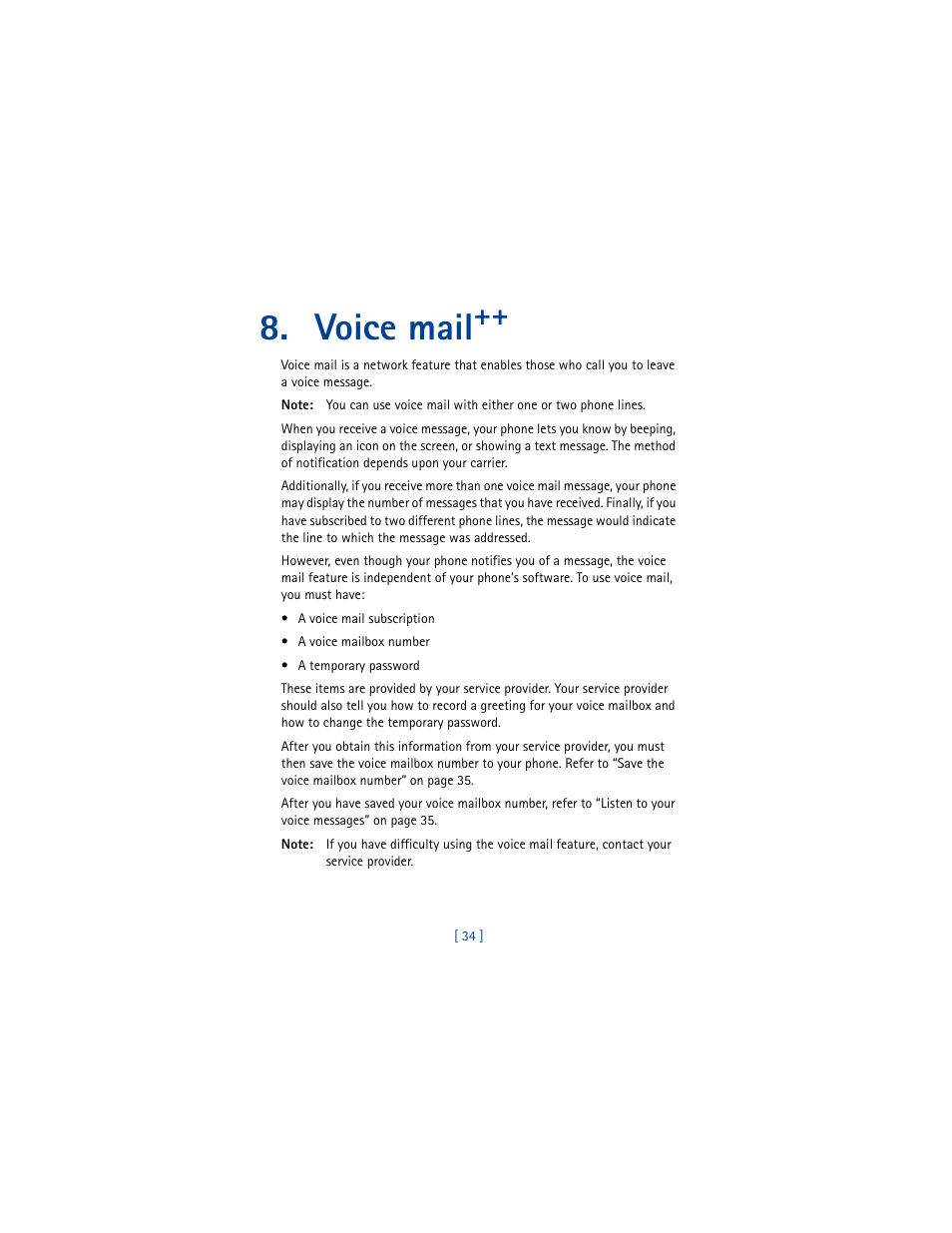 Voice mail | Nokia 8290 User Manual | Page 43 / 141