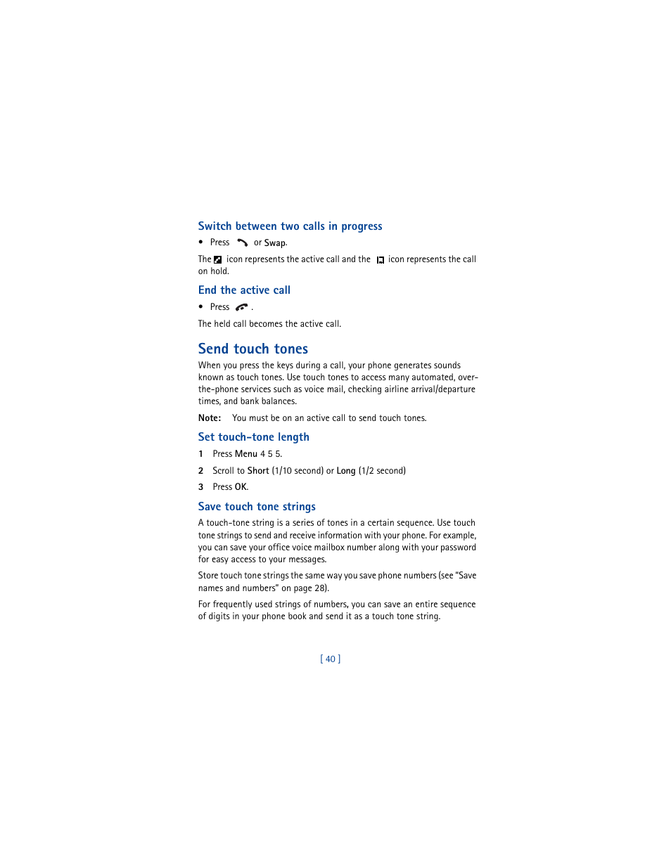 Send touch tones | Nokia 8290 User Manual | Page 49 / 141