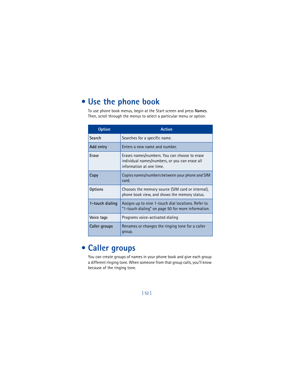 Use the phone book, Caller groups | Nokia 8290 User Manual | Page 61 / 141