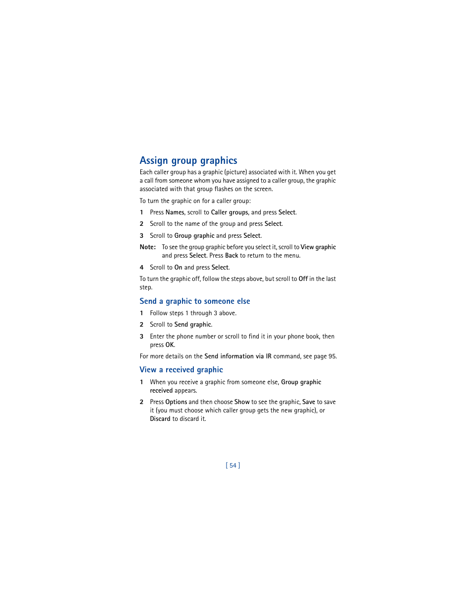 Assign group graphics | Nokia 8290 User Manual | Page 63 / 141