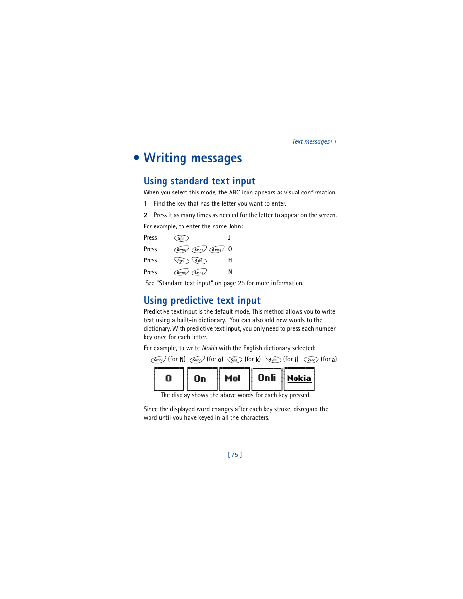 Writing messages, Using standard text input, Using predictive text input | Nokia 8290 User Manual | Page 84 / 141