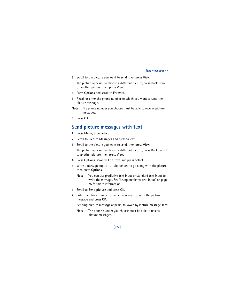 Send picture messages with text | Nokia 8290 User Manual | Page 94 / 141