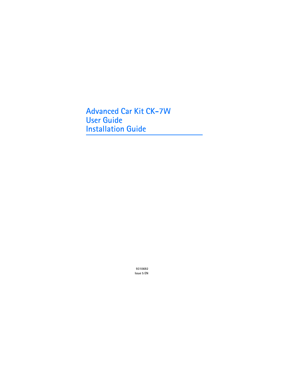 Nokia Advanced Car Kit CK-7W User Manual | 23 pages