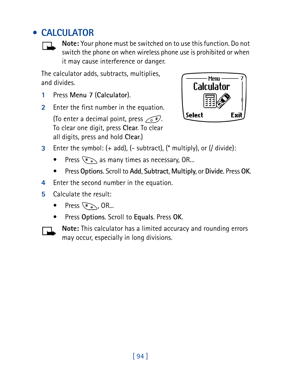 Calculator | Nokia 8270 User Manual | Page 105 / 153