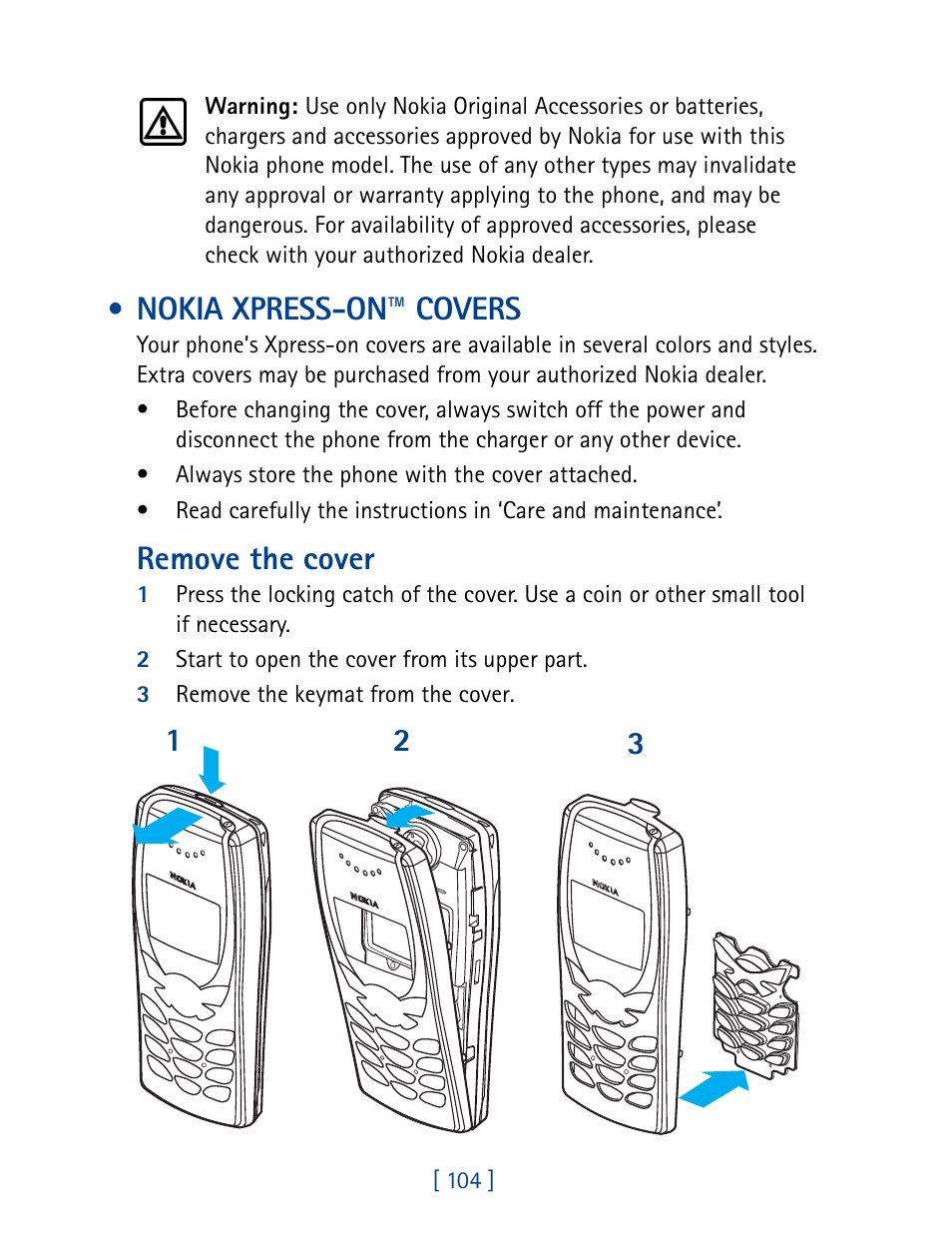 Nokia xpress-on™ covers, Remove the cover | Nokia 8270 User Manual | Page 115 / 153