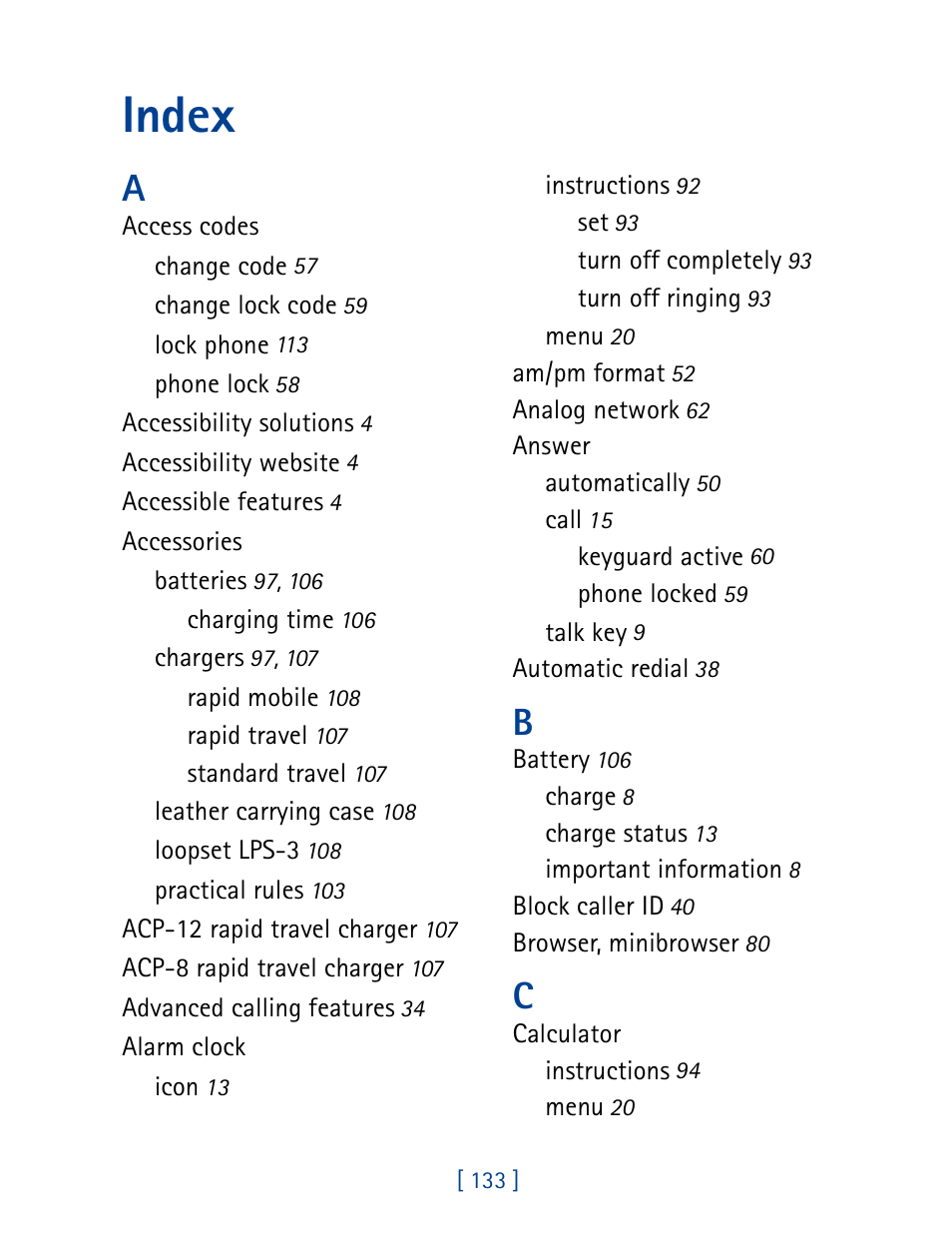 Index | Nokia 8270 User Manual | Page 144 / 153