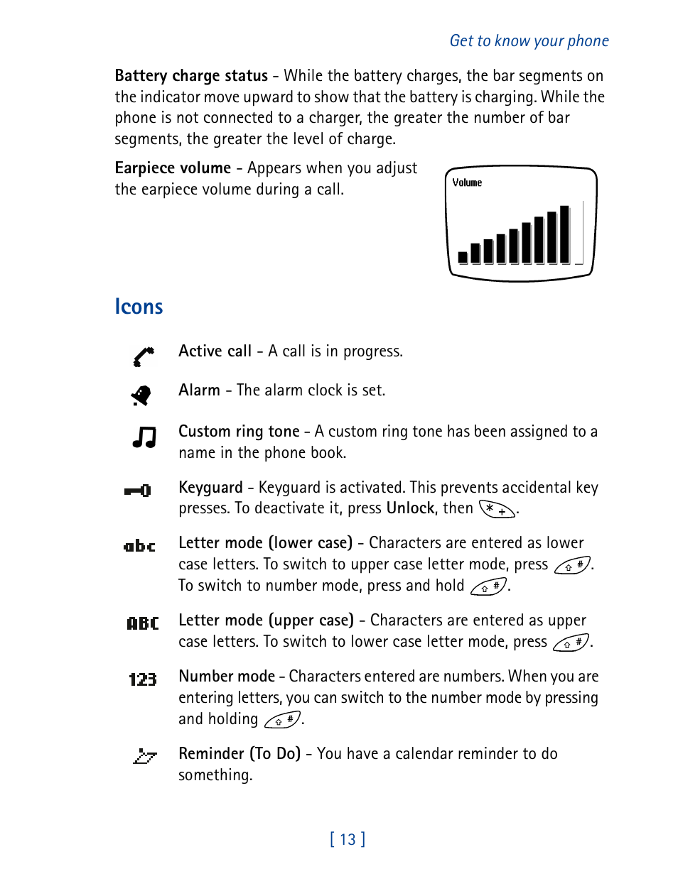 Icons | Nokia 8270 User Manual | Page 24 / 153