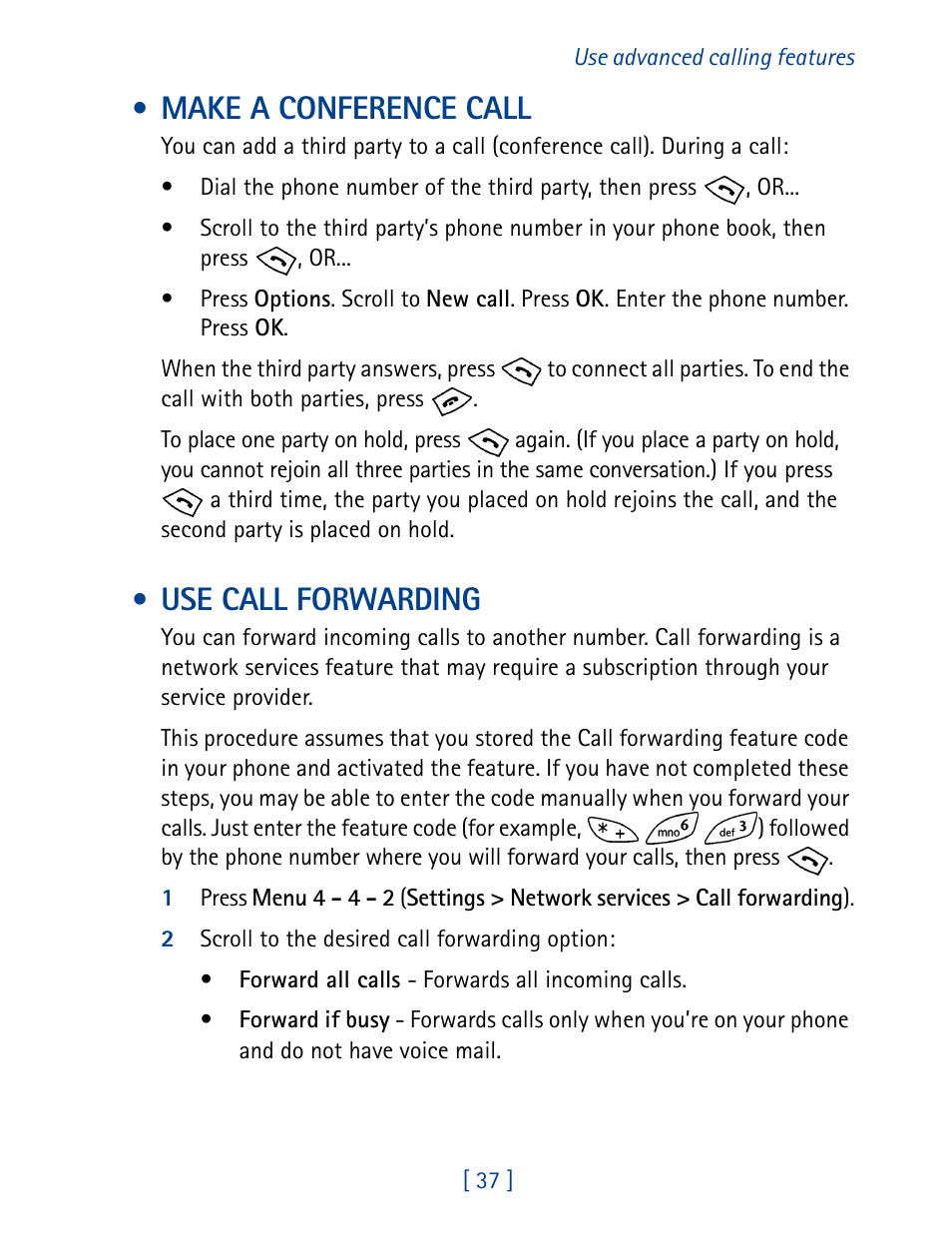 Make a conference call, Use call forwarding | Nokia 8270 User Manual | Page 48 / 153