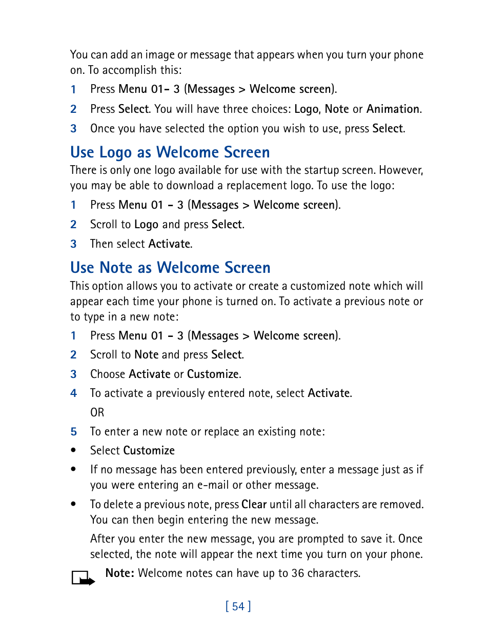 Use logo as welcome screen | Nokia 8270 User Manual | Page 65 / 153