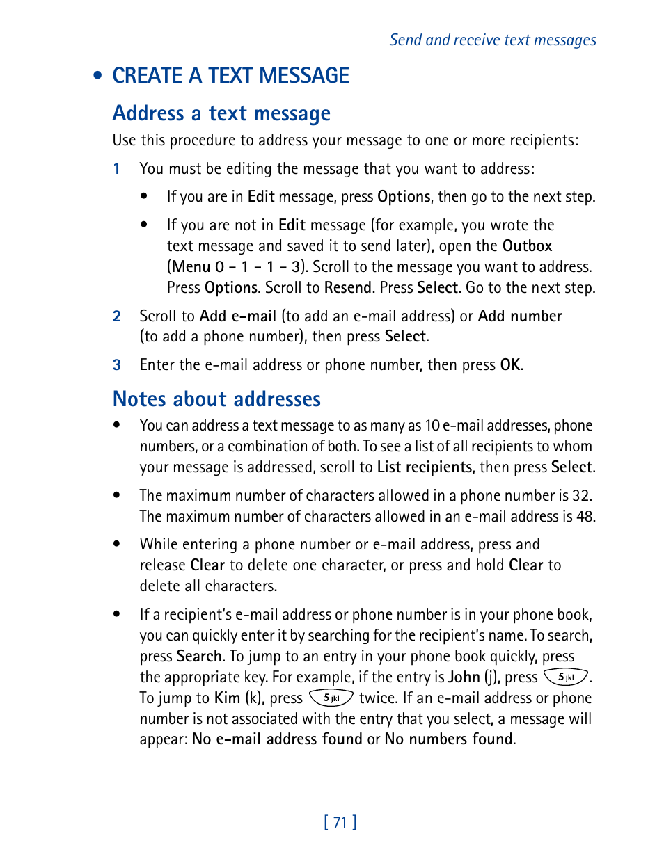 Create a text message, Create a text message address a text message | Nokia 8270 User Manual | Page 82 / 153