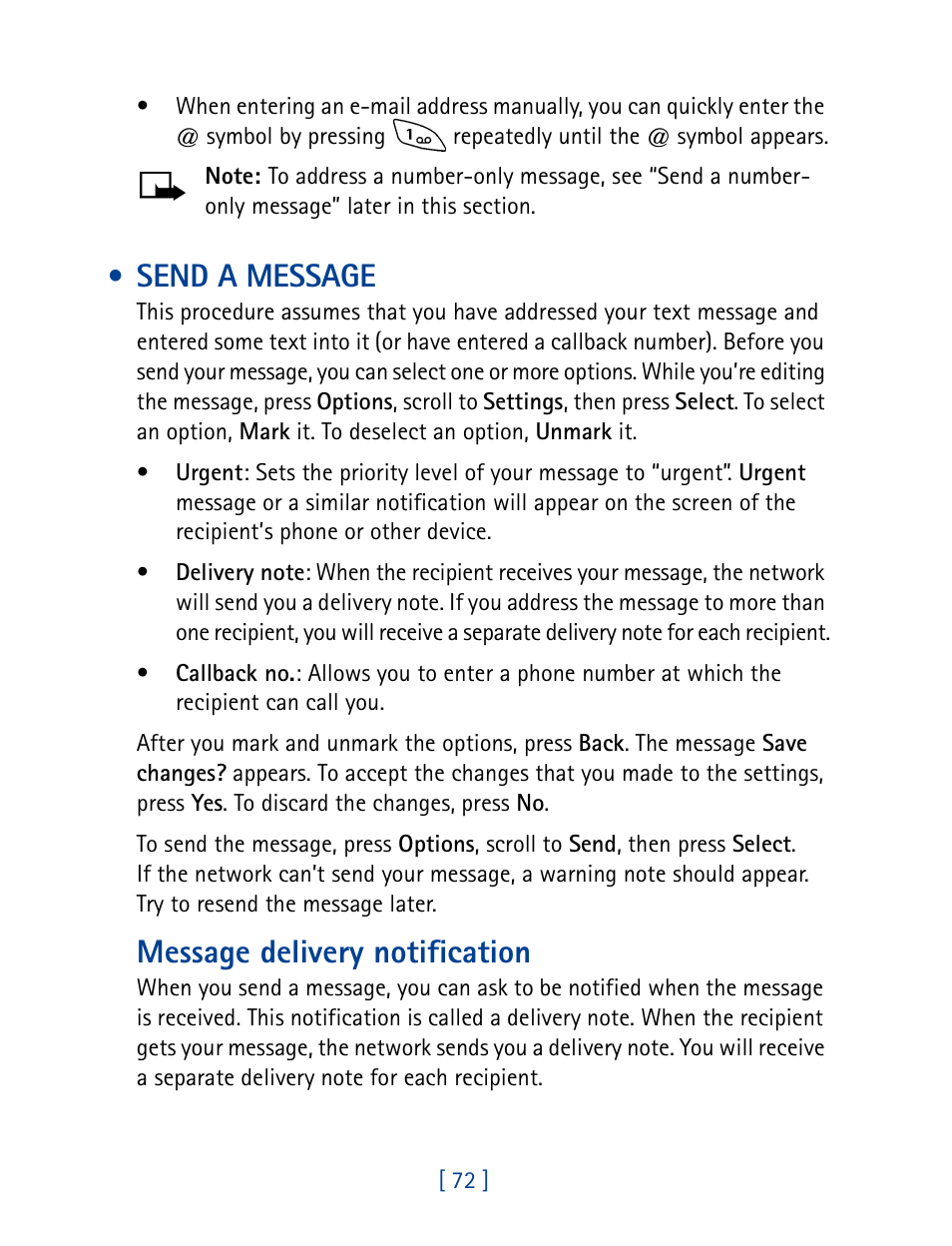 Send a message, Message delivery notification | Nokia 8270 User Manual | Page 83 / 153