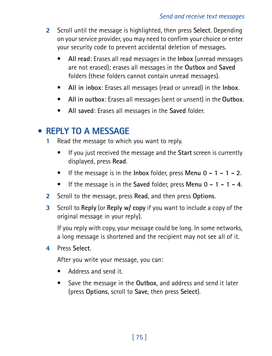 Reply to a message | Nokia 8270 User Manual | Page 86 / 153