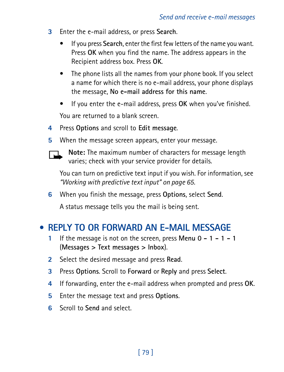 Reply to or forward an e-mail message | Nokia 8270 User Manual | Page 90 / 153