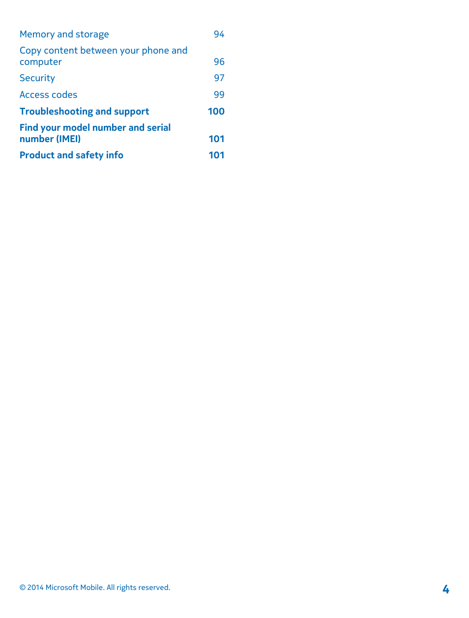 Nokia Lumia 530 User Manual | Page 4 / 105