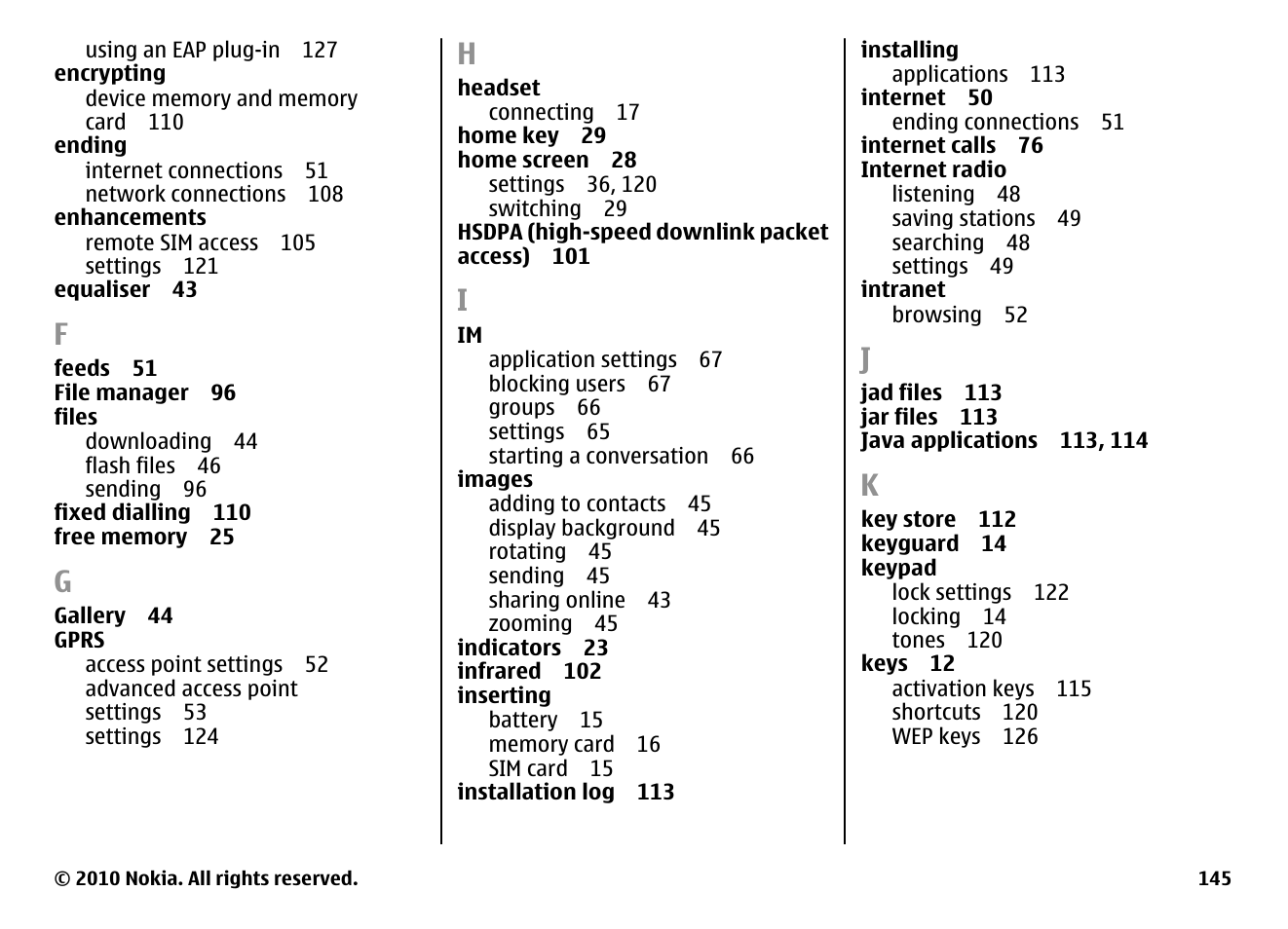 Nokia E66 User Manual | Page 145 / 150