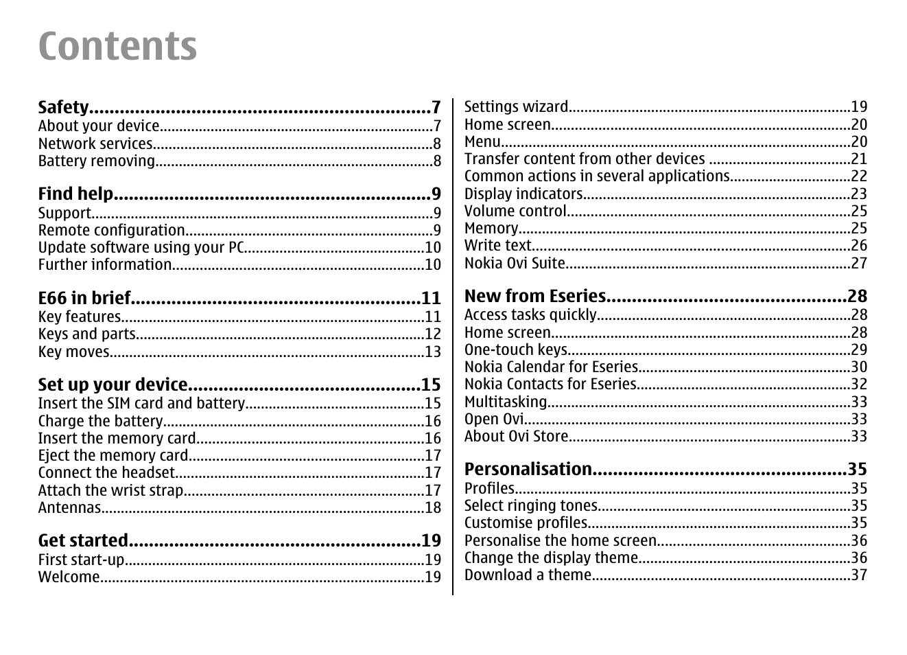 Nokia E66 User Manual | Page 4 / 150
