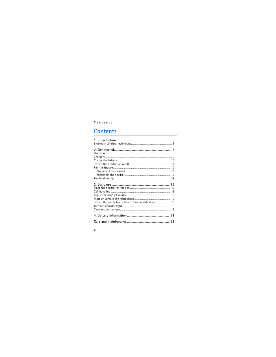 Nokia Bluetooth Headset BH-602 User Manual | Page 4 / 25
