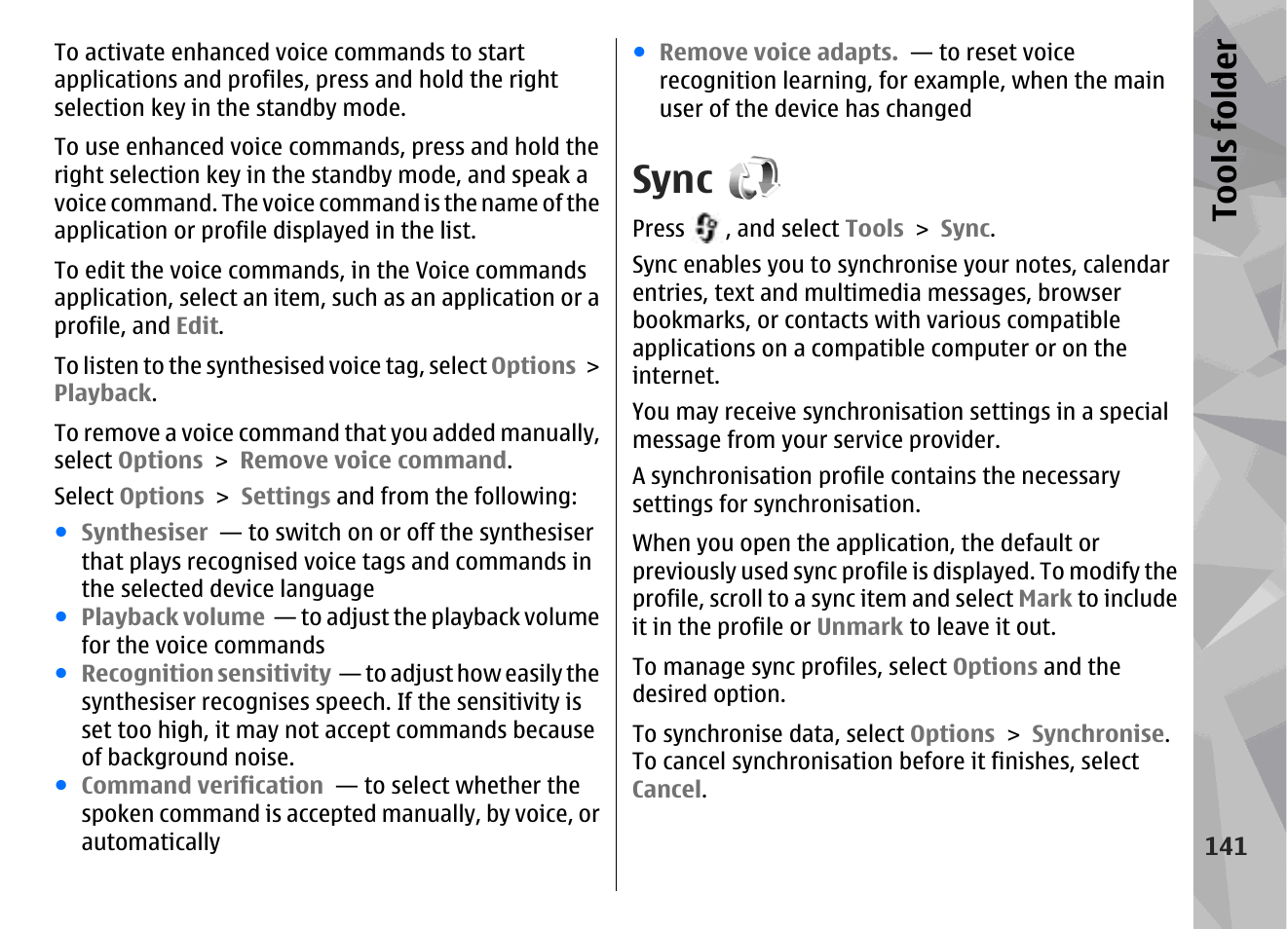 Sync | Nokia N78 User Manual | Page 141 / 368